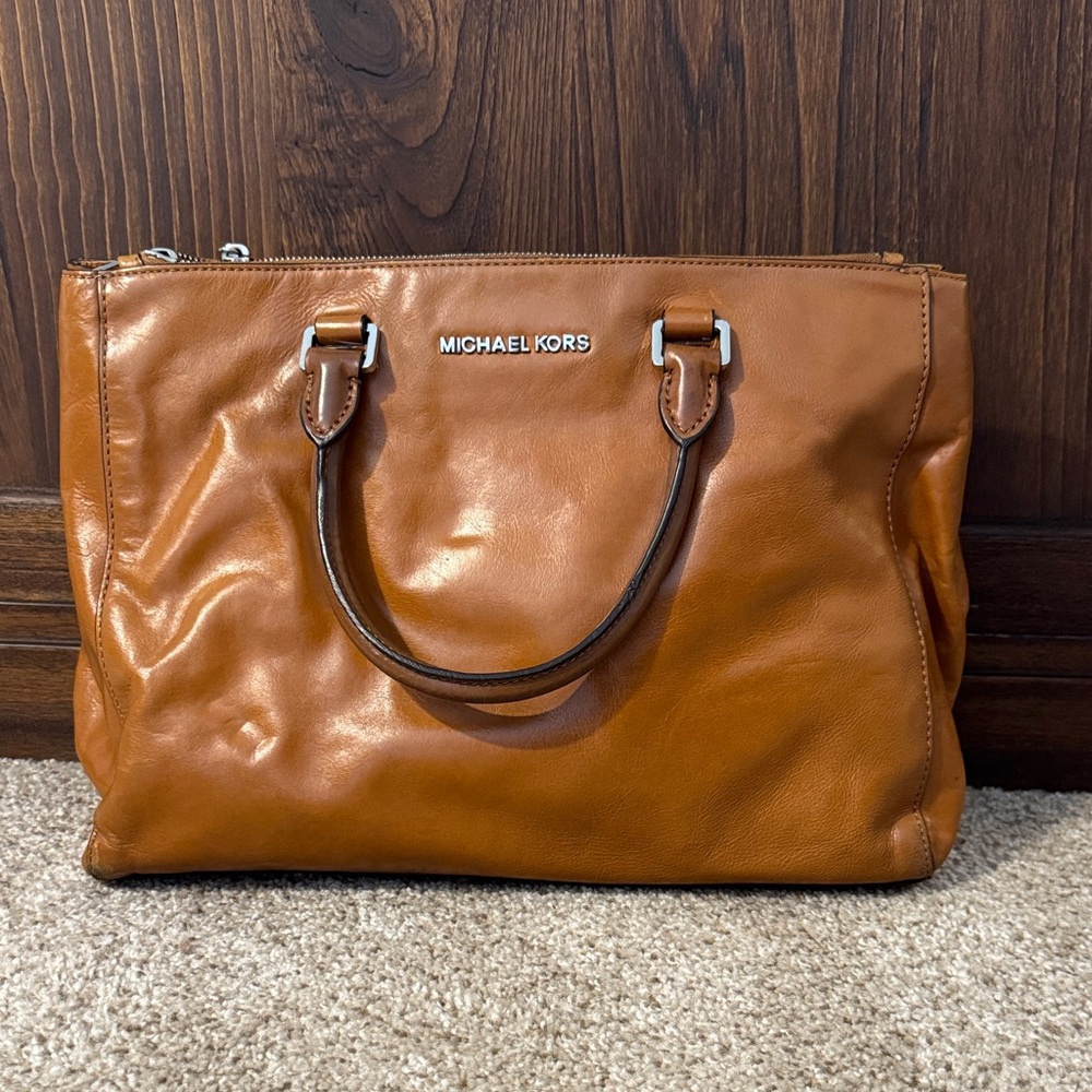 Michael Kors Cognac Leather Handbag